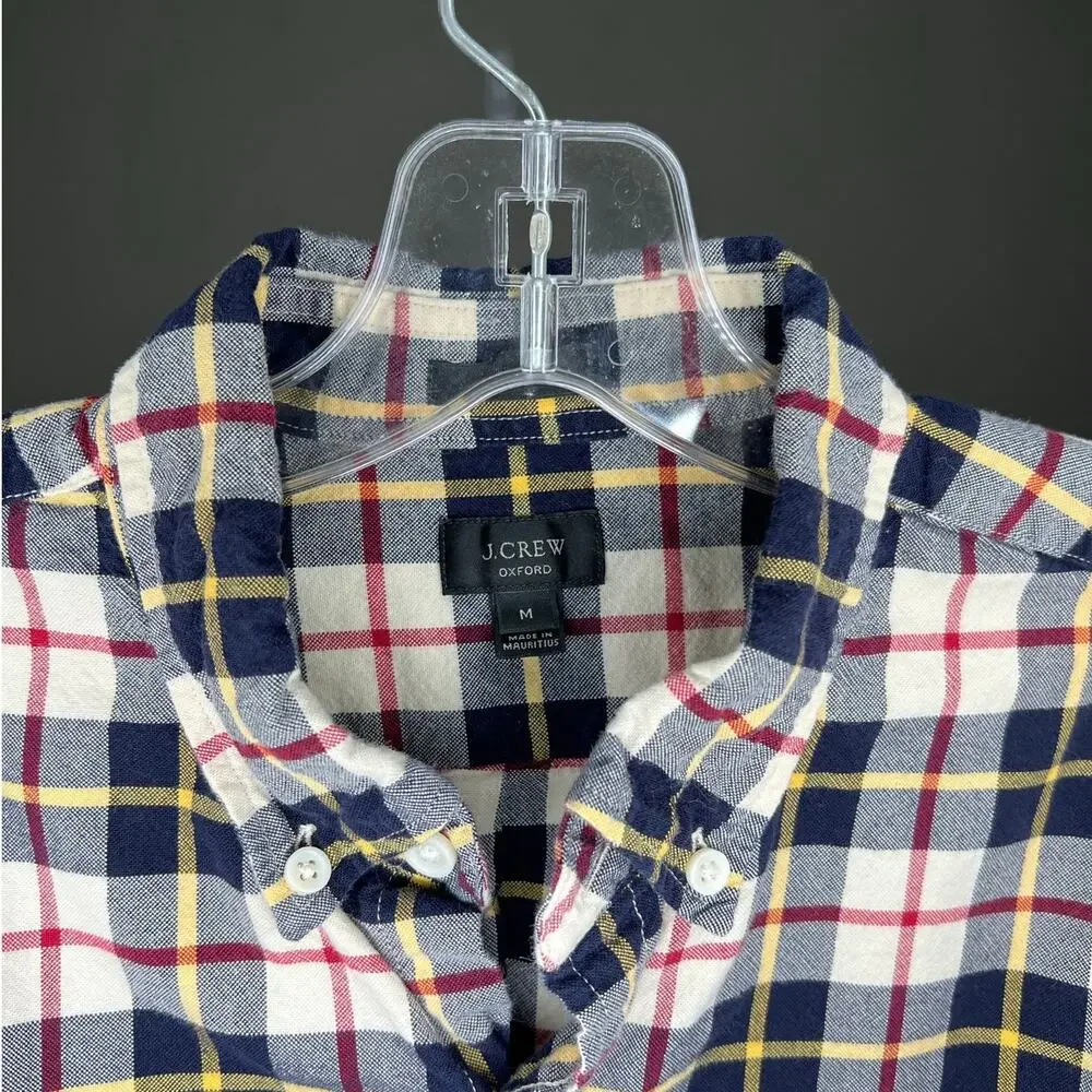 J.Crew Men's Medium Oxford Plaid Long Sleeve Button-Up Shirt